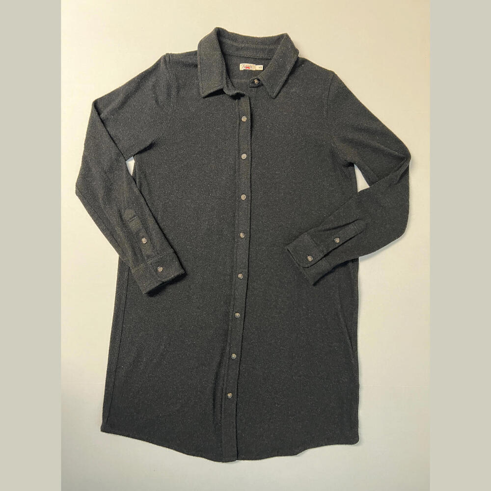 Faherty Women's Legend Long Sleeve Black Shirt Sweater Dress - Picture 4 of 8